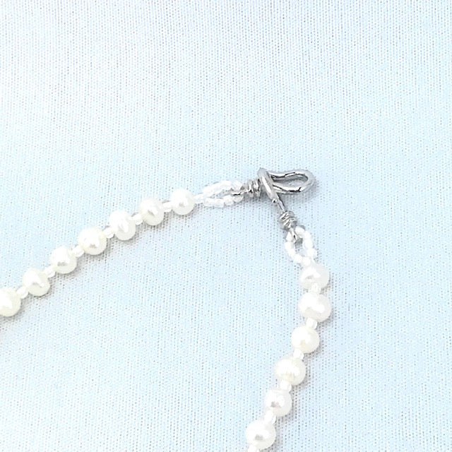クロッシェ淡水パールネックレス